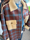 Joann Plaid & Sherpa Contrast Buttoned Jacket