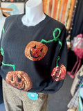 Dionne Sequin Jack-O-Lantern Sweater
