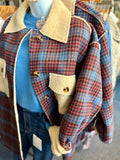 Joann Plaid & Sherpa Contrast Buttoned Jacket