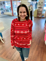 Marion Christmas Pattern Long Sleeve with Pockets