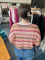 Marlene Boho Striped Knit Bell Sleeve Top