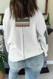 Merle Stripe Patchwork Waffle Knit Top
