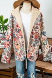 Roslyn Vintage Paisley Floral Sherpa Lined Hooded Jacket