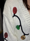 Elma Sequin Christmas Light Cardigan