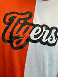Nettie Cursive Outline Glitter Tigers Split Top
