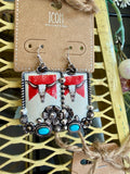 Juanita Longhorn Beer Western Earrings