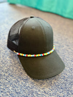 Cynthia Colorful Stone Bead Hat Chain with Pearl Beads