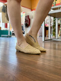 Monroe Raffia Woven Pointed-Toe Flats