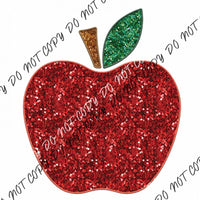 Apple Faux Glitter Transfer