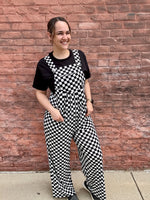 Courtney Checkered Wide Leg Jumpsuit w/ Pockets