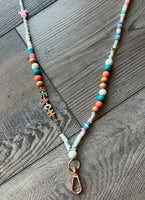 Beatrice Teach Colorful Beaded Lanyard with Breakaway Clasp