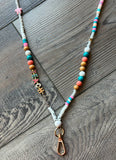Beatrice Teach Colorful Beaded Lanyard with Breakaway Clasp
