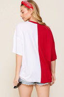 Lynette Game Day Split Color Top