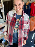 Catherine Button Plaid Shacket with Pockets