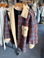 Joann Plaid & Sherpa Contrast Buttoned Jacket