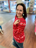 Marion Christmas Pattern Long Sleeve with Pockets