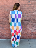Blake Loose Sleeveless Colorful Checker Jumpsuit