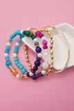 Alexis Multicolored Glass Bead Bracelet Set