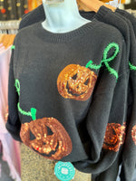 Dionne Sequin Jack-O-Lantern Sweater