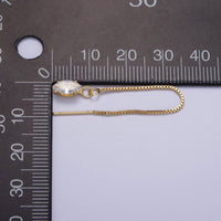 Viola Gold CZ Box Chain Threader Earrings