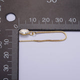 Viola Gold CZ Box Chain Threader Earrings
