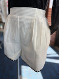 Myrna Elegant Textured High-Waist Shorts