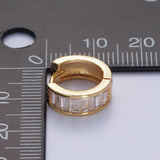 Gladys Gold Filled Clear Baguette Cubic Zirconia Huggie Earrings