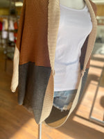 Madina Open Front Colorblock Batwing Knit Cardigan