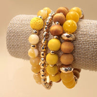 Joyce Wood Glass Stretch Bracelets