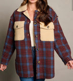 Joann Plaid & Sherpa Contrast Buttoned Jacket