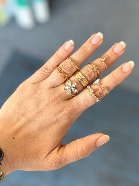 Enya Stylish Geometric Alloy Rings