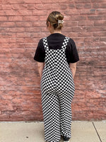 Courtney Checkered Wide Leg Jumpsuit w/ Pockets