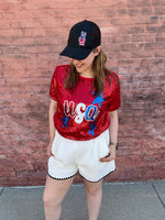 Betsy Patriotic Sequin USA Top