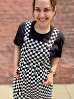 Courtney Checkered Wide Leg Jumpsuit w/ Pockets