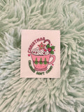 Pink Christmas Stickers for Motel Keychain