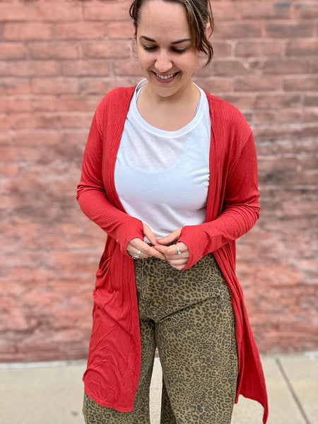 Rosanna Ribbed Long Cardigan