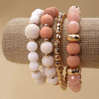 Joyce Wood Glass Stretch Bracelets