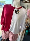 Lynette Game Day Split Color Top