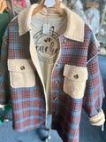 Joann Plaid & Sherpa Contrast Buttoned Jacket