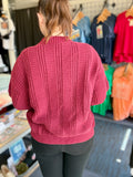 Kitty Retro Lantern Sleeve Knitted Cardigan