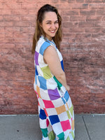 Blake Loose Sleeveless Colorful Checker Jumpsuit