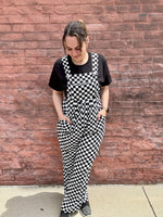 Courtney Checkered Wide Leg Jumpsuit w/ Pockets