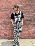 Courtney Checkered Wide Leg Jumpsuit w/ Pockets