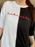 Lynn Cursive Nebraska Puff Split Top
