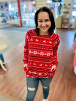 Marion Christmas Pattern Long Sleeve with Pockets