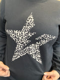 Wanda Leopard Star Lighting Bolt Crewneck Sweatshirt
