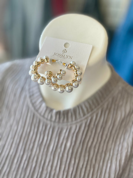 Safaa Pearl Hoop Earrings