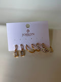 Saundra Crystal-Accented Gold Hoop Earring Set