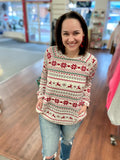 Marion Christmas Pattern Long Sleeve with Pockets