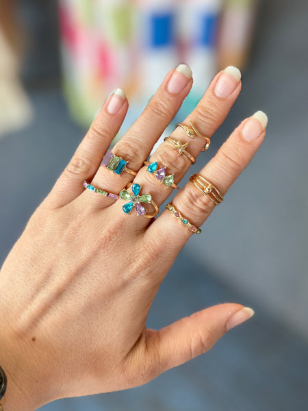 Jorge Stylish Geometric Alloy Rings